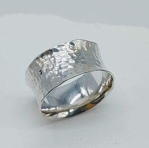 Sterling Silver Hammered Band Ring